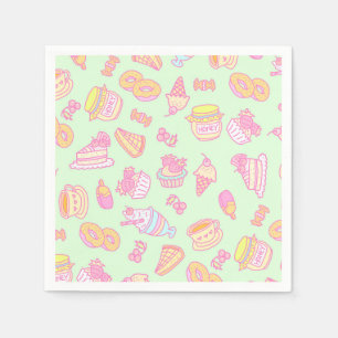 Sweet Bakery and Drinks Green Napkin