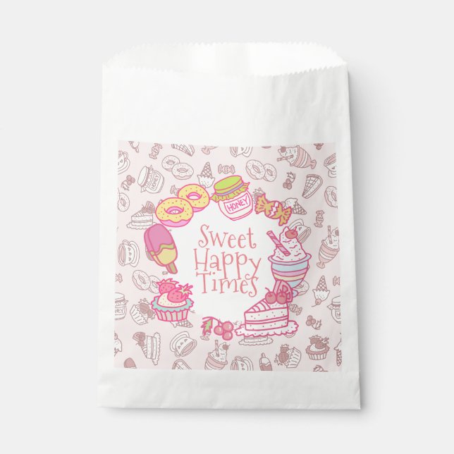 Sweet Bakery and Drinks Peach Favour Bag (Front)