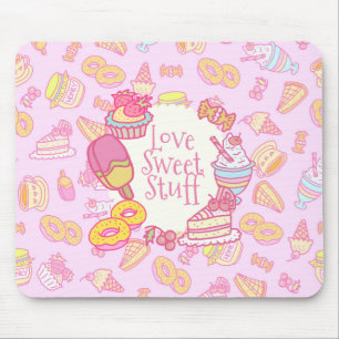 Sweet Bakery and Drinks Pink Mouse Pad