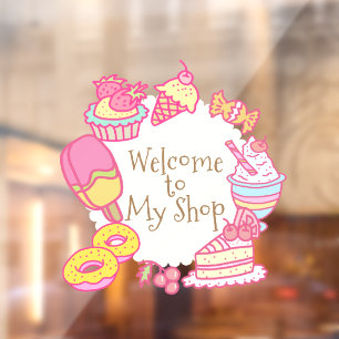 Sweet Bakery and Drinks  Window Cling