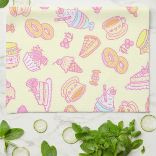 Sweet Bakery and Drinks Yellow Kitchen Towel