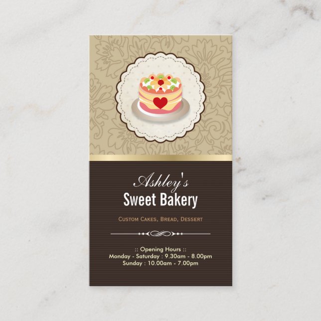 Sweet Bakery Boutique - Cakes Pudding Jelly Pastry Business Card (Front)