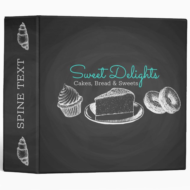 Sweet Bakery Chalkboard Binder (Front/Spine)