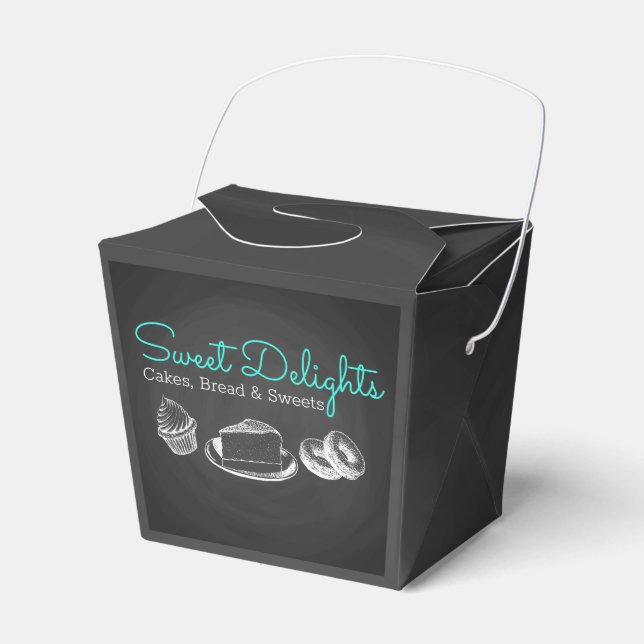 Sweet Bakery Chalkboard Branding Favor Box (Front Side)