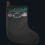Sweet Bakery Chalkboard Professional Small Christmas Stocking<br><div class="desc">Sweet Bakery Chalkboard design. You can click customize further to change fonts and you can change places and size of drawings.</div>