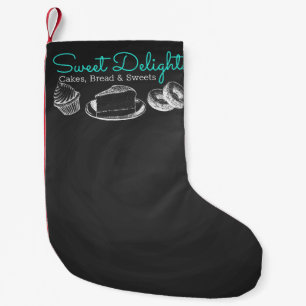 Sweet Bakery Chalkboard Professional Small Christmas Stocking