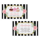 Sweet Bakery Cupcakes Gold Pink Floral Striped