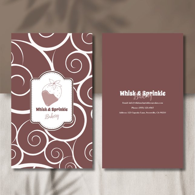 Sweet Bakery Store Custom Cakes Chocolates Dessert Business Card (Creator Uploaded)