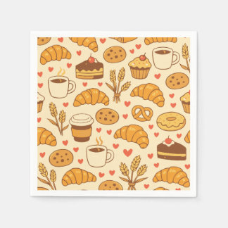 Sweet Bakery Treats & Coffee Seamless Pattern Napkin