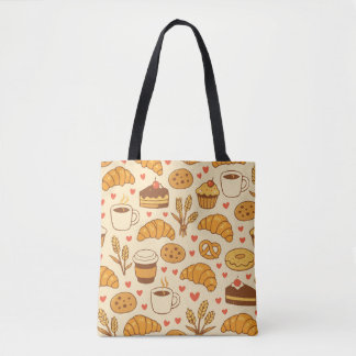 Sweet Bakery Treats & Coffee Seamless Pattern Tote Bag