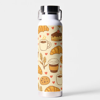 Sweet Bakery Treats & Coffee Seamless Pattern Water Bottle
