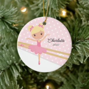 Sweet Ballerina Ballet Dance Christmas Ceramic Orn Ornament