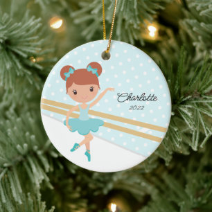 Sweet Ballerina Ballet Dance Christmas Ceramic Orn Ornament