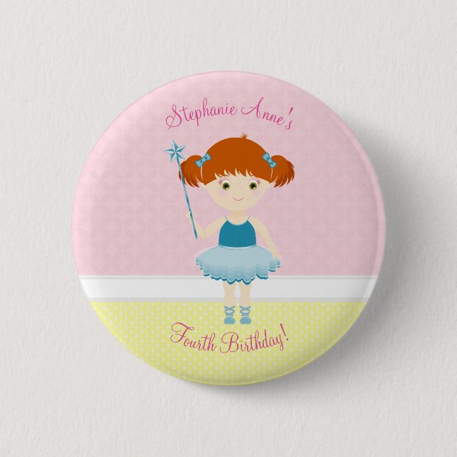 Sweet Ballerina Cupcake Celebration 2 Inch Round Button (Front)