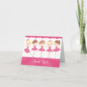 Sweet Ballerina Dance Birthday Thank You Note Card