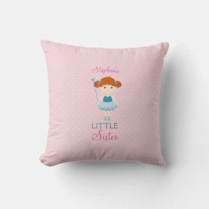 Sweet Ballerina Little Sister Throw Pillow