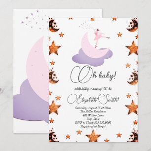 Sweet ballerina moon, baby shower invitation