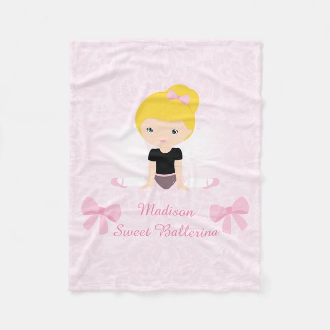 Sweet Ballerina Personalized Fleece Blanket (Front)