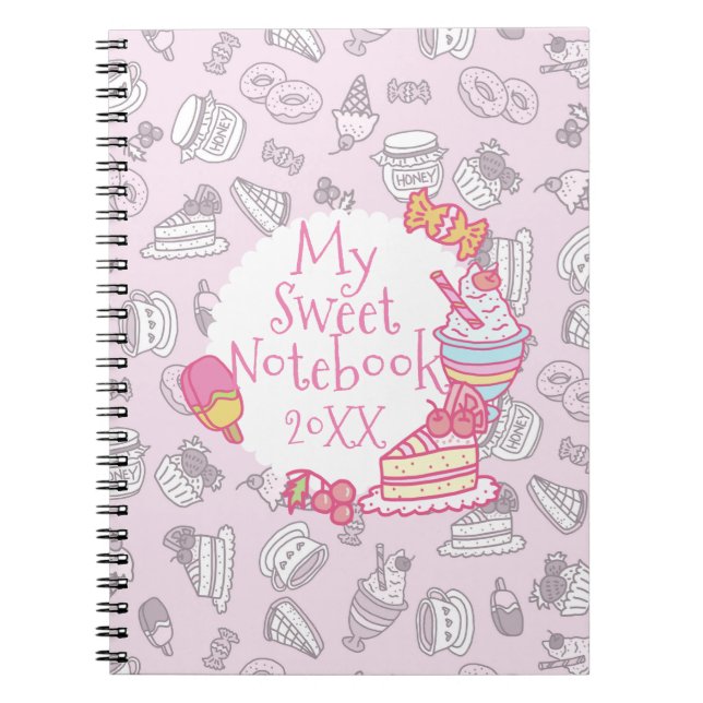 Sweet Barkery and Drinks Pink Notebook (Front)