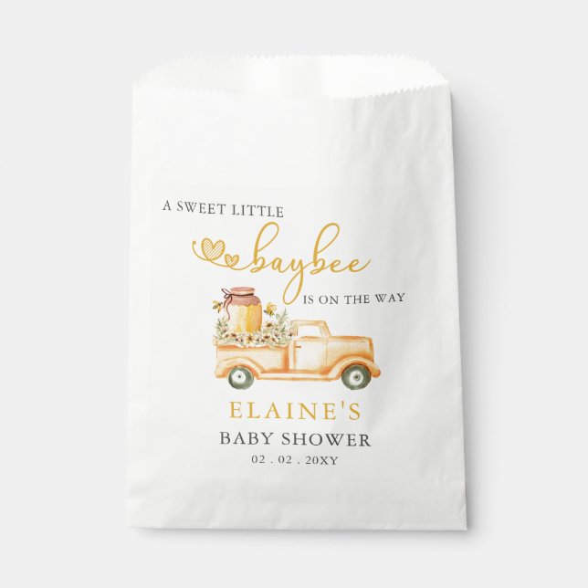 Sweet Baybee is on the way Honeybee Baby Shower  Favour Bag (Front)