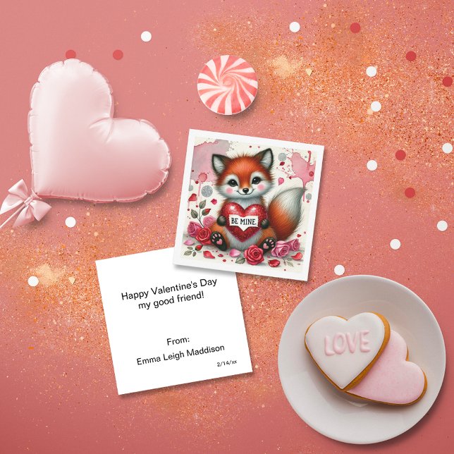 Sweet Be Mine Fox Classroom Valentine Card (Creator Uploaded)