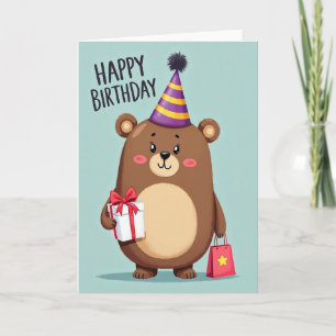 Sweet Bear Birthday Party Card