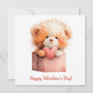 Sweet Bear Valentine Gift Art Holiday Card
