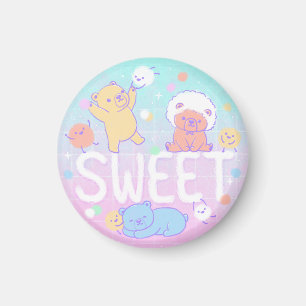 Sweet Bears with Fluffy Monsters Magnet