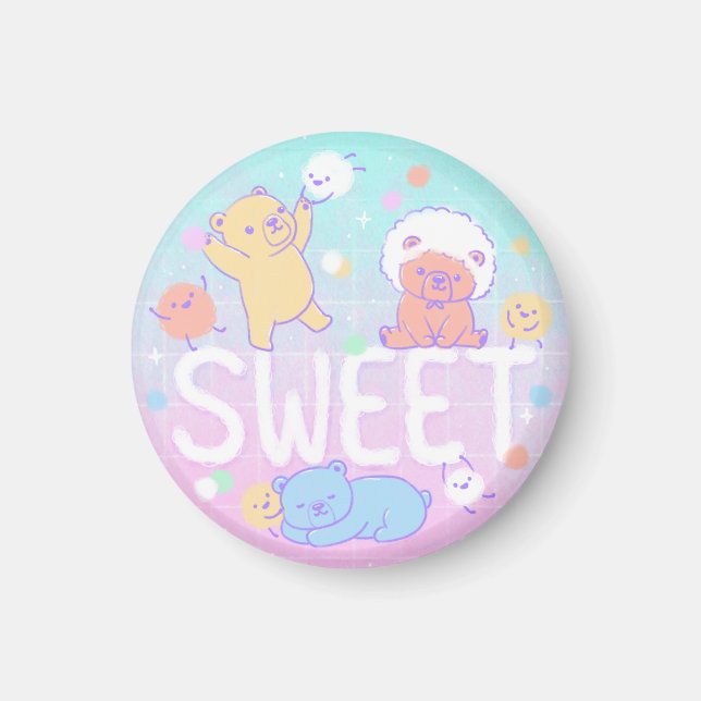 Sweet Bears with Fluffy Monsters Magnet (Front)