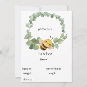 Sweet Bee Birth Announcement
