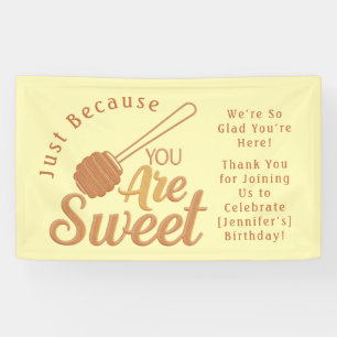 Sweet Bee Birthday Sign Rustic Party Banner