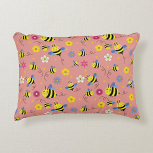 Sweet Bee Blossom Garden Accent Pillow