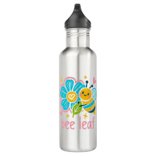 Sweet "Bee Leaf" Crayon Art: Whimsical Bee 710 Ml Water Bottle
