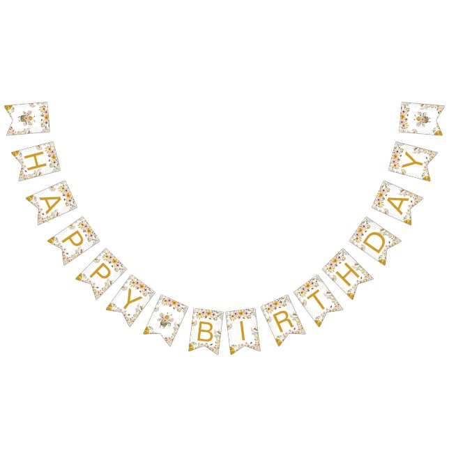 Sweet Bee One First Birthday Banner (All)