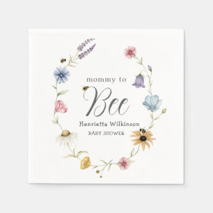 Sweet Bee Watercolor Baby Shower Paper Napkins