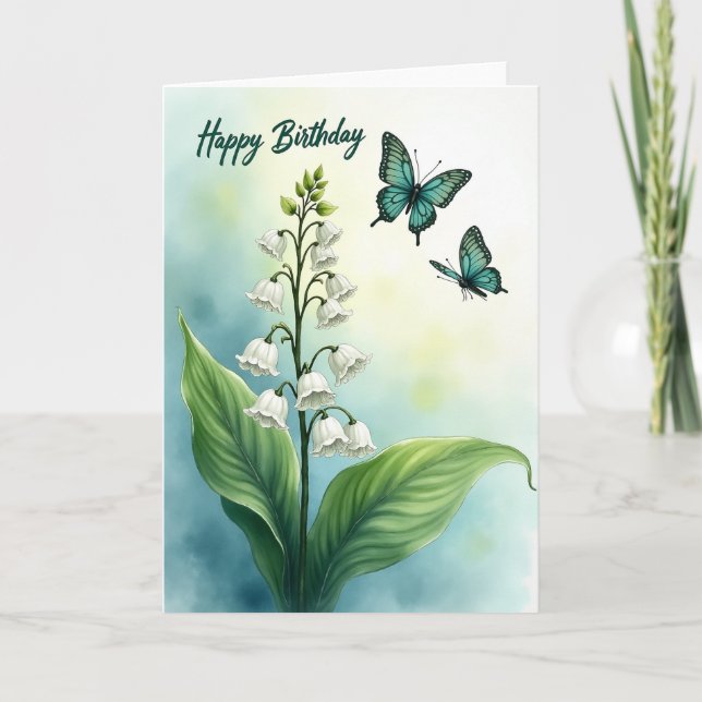 Sweet Bell Flower Birthday Card (Front)
