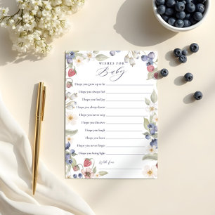 Sweet Berry Baby Wishes for Baby Shower Game Card