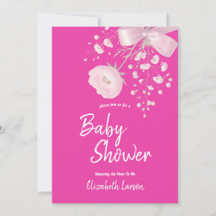 Sweet Berry Color Wild Flower Baby Shower Invitation