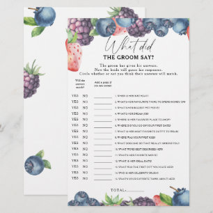 Sweet berry - What did the groom say bridal game