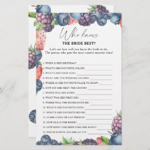 Sweet berry - Who knows the bride best game