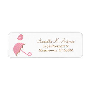 Sweet Bird and Umbrella Return Address Labels