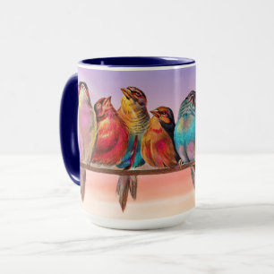 Sweet Bird Art on Mug Cup