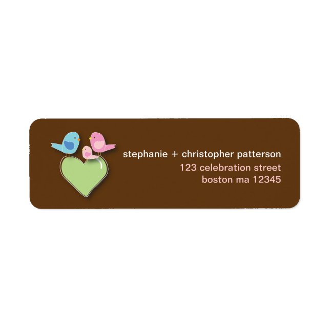Sweet Bird Family Return Address Label (Front)
