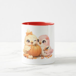 Sweet Bird Friends Halloween Pumpkin Design Mug