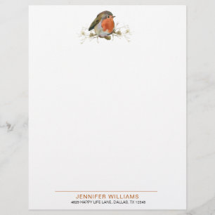 Sweet Bird Red Robin Letterhead
