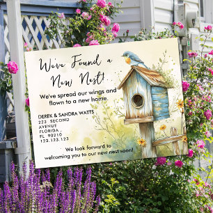 Sweet Birdhouse New Home Announcement Postcard