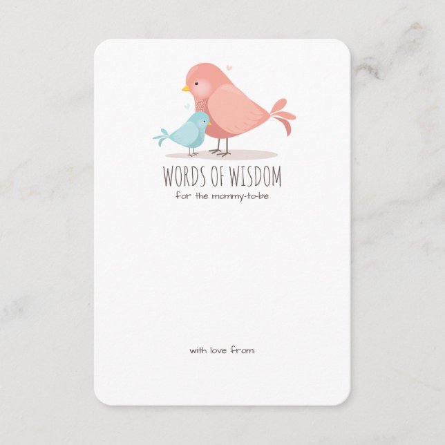 Sweet Birdie Baby Boy New Mom Advice Insert (Front)