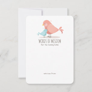Sweet Birdie Baby Boy New Mom Advice Insert