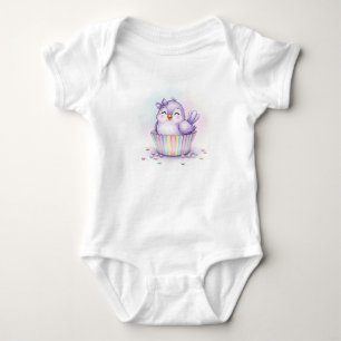 Sweet Birds. Plum Cupcake by Natasha Us Baby Bodysuit