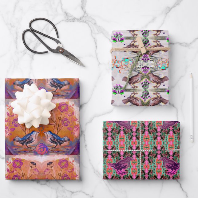 Sweet Birds Wrapping Paper Sheet (Front)